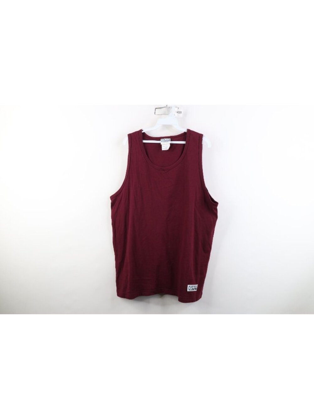 Vintage 90s Streetwear Mens Large Faded Blank Cotton Tank Top T-Shirt Maroon